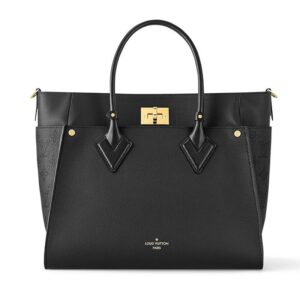Home louis vuitton on my side mm tote in grained leather black
